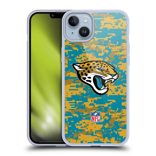 NFL Jacksonville Jaguars Graphics Digital Camouflage Soft Gel Case for Apple iPhone 14 Plus