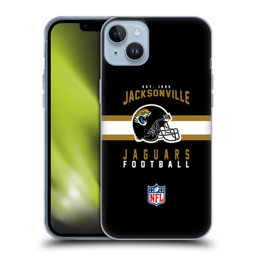 NFL Jacksonville Jaguars Graphics Helmet Typography Soft Gel Case for Apple iPhone 14 Plus