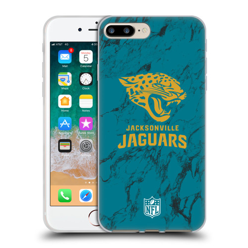 NFL Jacksonville Jaguars Graphics Coloured Marble Soft Gel Case for Apple iPhone 7 Plus / iPhone 8 Plus