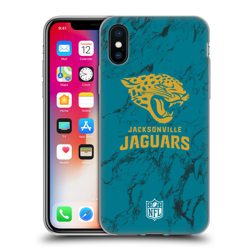 NFL Jacksonville Jaguars Graphics Coloured Marble Soft Gel Case for Apple iPhone X / iPhone XS