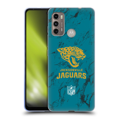 NFL Jacksonville Jaguars Graphics Coloured Marble Soft Gel Case for Motorola Moto G60 / Moto G40 Fusion