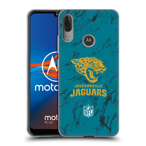 NFL Jacksonville Jaguars Graphics Coloured Marble Soft Gel Case for Motorola Moto E6 Plus