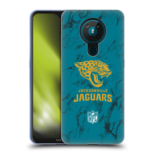 NFL Jacksonville Jaguars Graphics Coloured Marble Soft Gel Case for Nokia 5.3