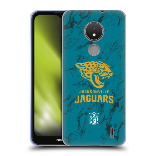NFL Jacksonville Jaguars Graphics Coloured Marble Soft Gel Case for Nokia C21