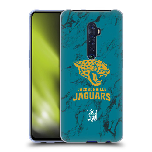 NFL Jacksonville Jaguars Graphics Coloured Marble Soft Gel Case for OPPO Reno 2