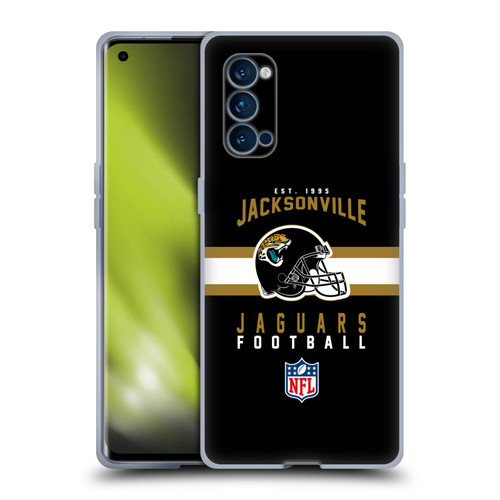 NFL Jacksonville Jaguars Graphics Helmet Typography Soft Gel Case for OPPO Reno 4 Pro 5G