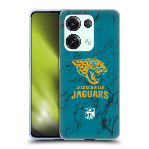 NFL Jacksonville Jaguars Graphics Coloured Marble Soft Gel Case for OPPO Reno8 Pro