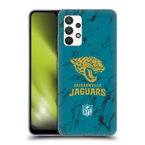 NFL Jacksonville Jaguars Graphics Coloured Marble Soft Gel Case for Samsung Galaxy A32 (2021)