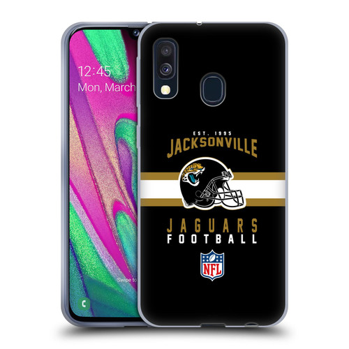 NFL Jacksonville Jaguars Graphics Helmet Typography Soft Gel Case for Samsung Galaxy A40 (2019)