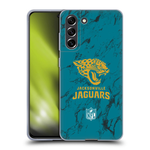 NFL Jacksonville Jaguars Graphics Coloured Marble Soft Gel Case for Samsung Galaxy S21 FE 5G