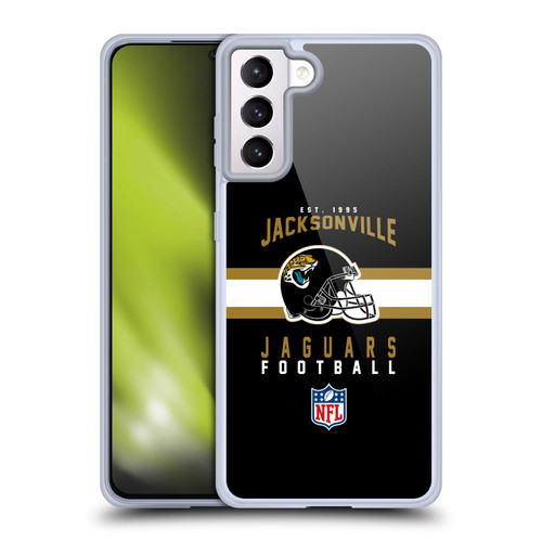 NFL Jacksonville Jaguars Graphics Helmet Typography Soft Gel Case for Samsung Galaxy S21+ 5G