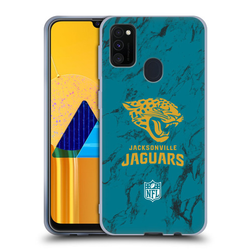 NFL Jacksonville Jaguars Graphics Coloured Marble Soft Gel Case for Samsung Galaxy M30s (2019)/M21 (2020)