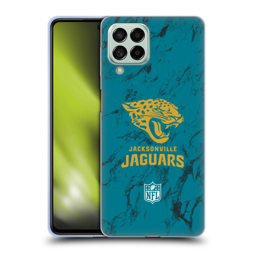 NFL Jacksonville Jaguars Graphics Coloured Marble Soft Gel Case for Samsung Galaxy M53 (2022)