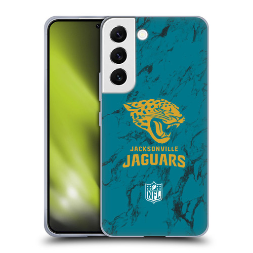 NFL Jacksonville Jaguars Graphics Coloured Marble Soft Gel Case for Samsung Galaxy S22 5G