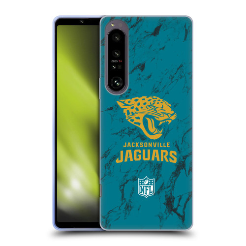 NFL Jacksonville Jaguars Graphics Coloured Marble Soft Gel Case for Sony Xperia 1 IV