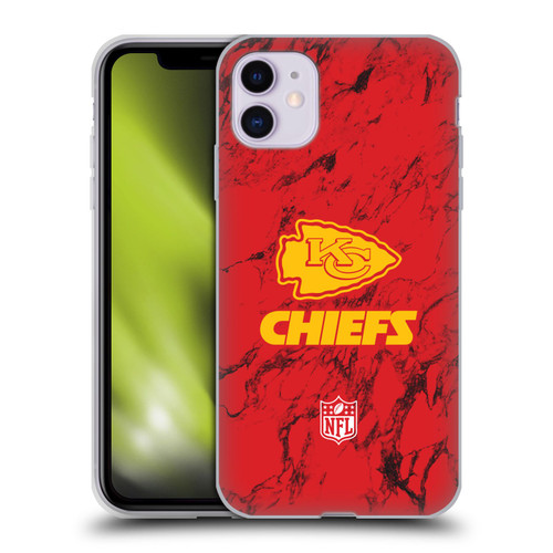 NFL Kansas City Chiefs Graphics Coloured Marble Soft Gel Case for Apple iPhone 11