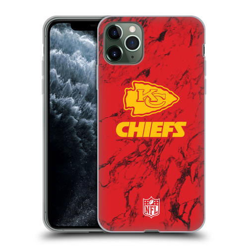 NFL Kansas City Chiefs Graphics Coloured Marble Soft Gel Case for Apple iPhone 11 Pro Max
