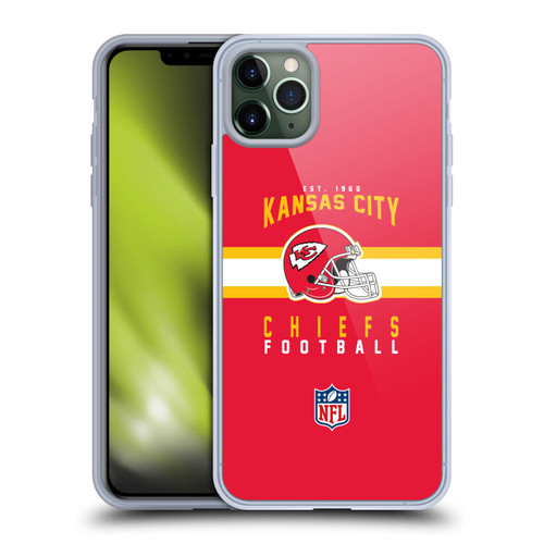 NFL Kansas City Chiefs Graphics Helmet Typography Soft Gel Case for Apple iPhone 11 Pro Max