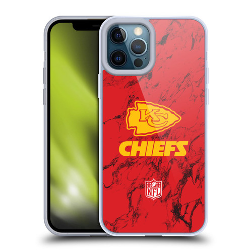 NFL Kansas City Chiefs Graphics Coloured Marble Soft Gel Case for Apple iPhone 12 Pro Max