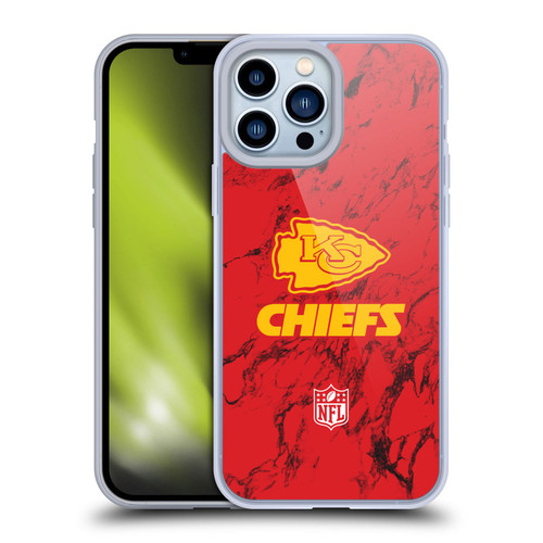 NFL Kansas City Chiefs Graphics Coloured Marble Soft Gel Case for Apple iPhone 13 Pro Max