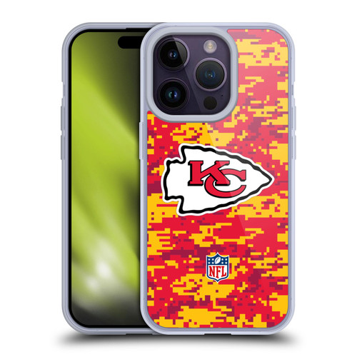NFL Kansas City Chiefs Graphics Digital Camouflage Soft Gel Case for Apple iPhone 14 Pro