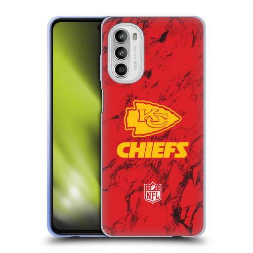NFL Kansas City Chiefs Graphics Coloured Marble Soft Gel Case for Motorola Moto G52