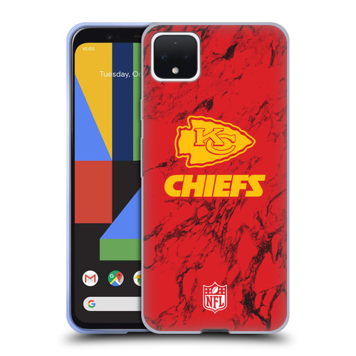 NFL Kansas City Chiefs Graphics Coloured Marble Soft Gel Case for Google Pixel 4 XL