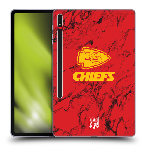 NFL Kansas City Chiefs Graphics Coloured Marble Soft Gel Case for Samsung Galaxy Tab S8 Plus
