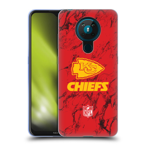 NFL Kansas City Chiefs Graphics Coloured Marble Soft Gel Case for Nokia 5.3
