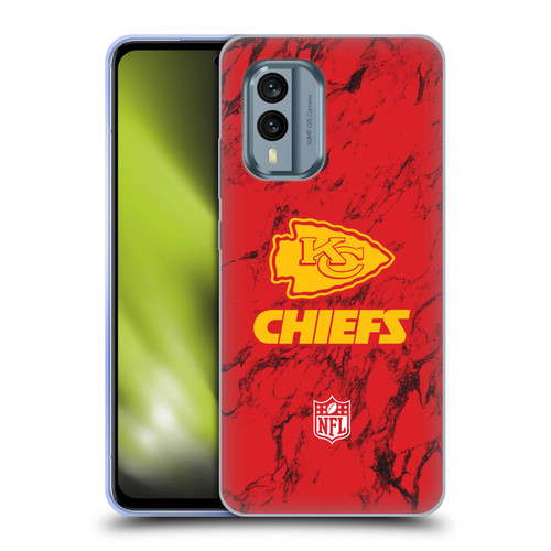 NFL Kansas City Chiefs Graphics Coloured Marble Soft Gel Case for Nokia X30