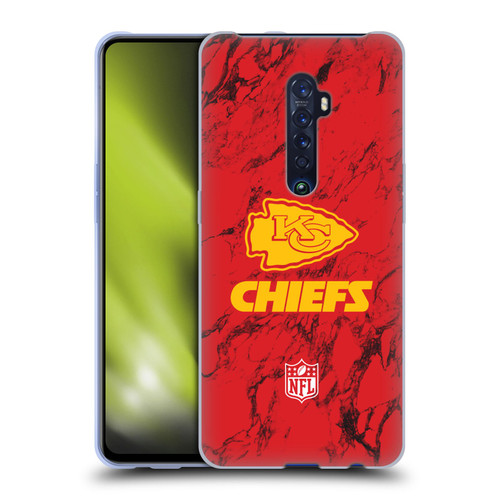 NFL Kansas City Chiefs Graphics Coloured Marble Soft Gel Case for OPPO Reno 2