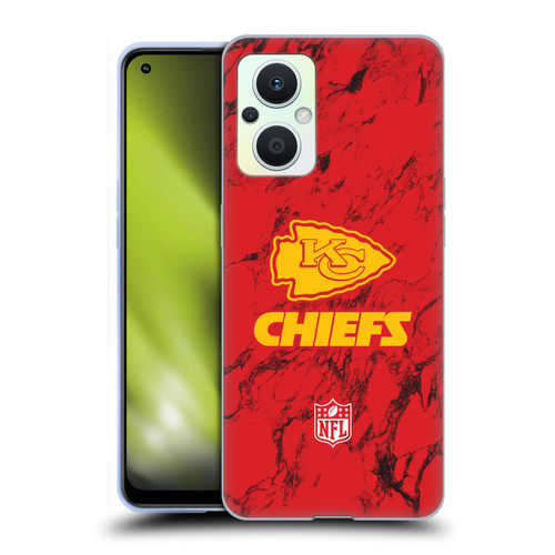 NFL Kansas City Chiefs Graphics Coloured Marble Soft Gel Case for OPPO Reno8 Lite