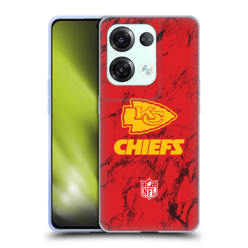 NFL Kansas City Chiefs Graphics Coloured Marble Soft Gel Case for OPPO Reno8 Pro