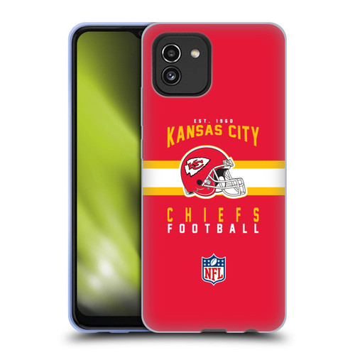 NFL Kansas City Chiefs Graphics Helmet Typography Soft Gel Case for Samsung Galaxy A03 (2021)