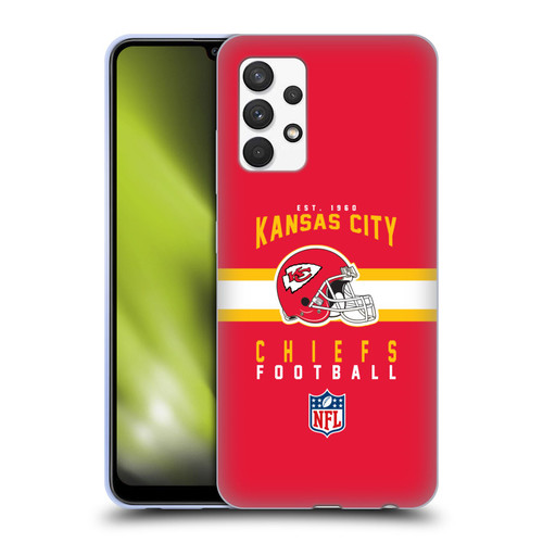 NFL Kansas City Chiefs Graphics Helmet Typography Soft Gel Case for Samsung Galaxy A32 (2021)