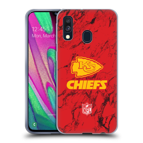 NFL Kansas City Chiefs Graphics Coloured Marble Soft Gel Case for Samsung Galaxy A40 (2019)