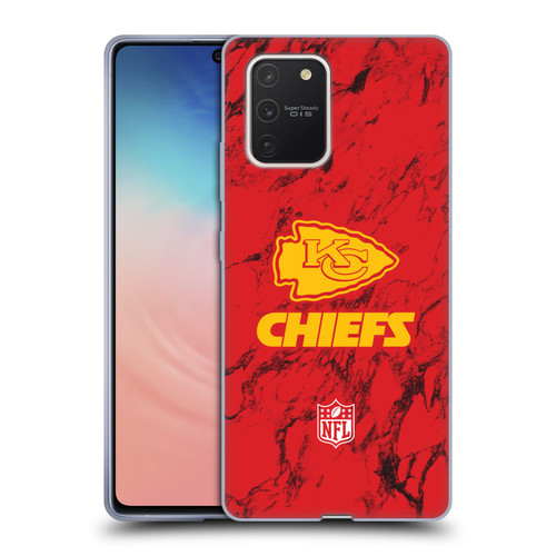 NFL Kansas City Chiefs Graphics Coloured Marble Soft Gel Case for Samsung Galaxy S10 Lite