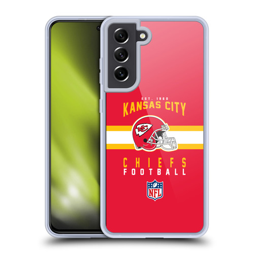 NFL Kansas City Chiefs Graphics Helmet Typography Soft Gel Case for Samsung Galaxy S21 FE 5G