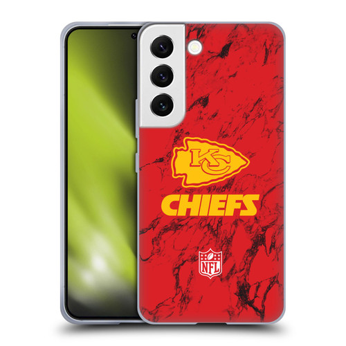 NFL Kansas City Chiefs Graphics Coloured Marble Soft Gel Case for Samsung Galaxy S22 5G