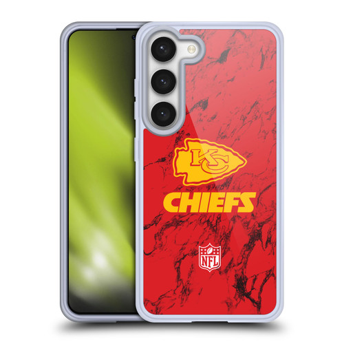 NFL Kansas City Chiefs Graphics Coloured Marble Soft Gel Case for Samsung Galaxy S23 5G