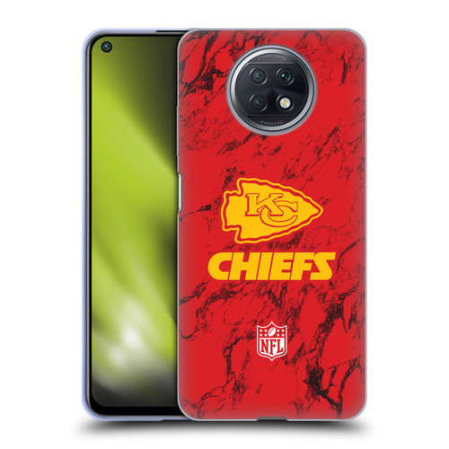 NFL Kansas City Chiefs Graphics Coloured Marble Soft Gel Case for Xiaomi Redmi Note 9T 5G
