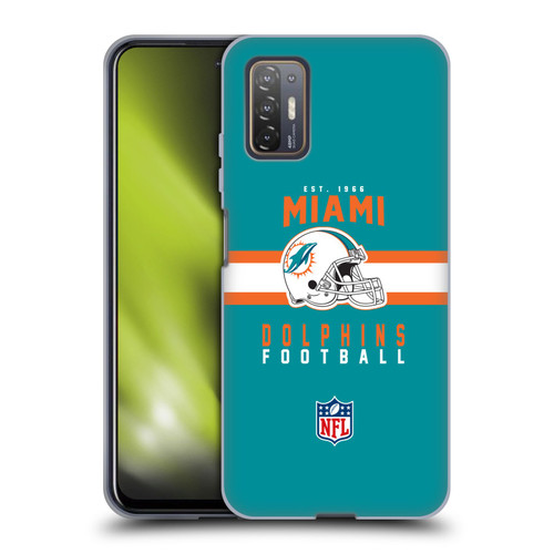 NFL Miami Dolphins Graphics Helmet Typography Soft Gel Case for HTC Desire 21 Pro 5G
