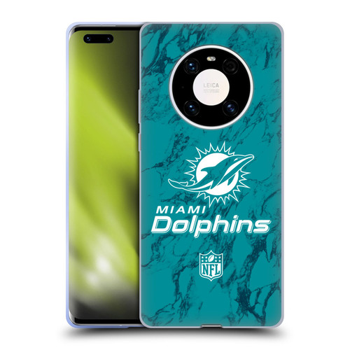 NFL Miami Dolphins Graphics Coloured Marble Soft Gel Case for Huawei Mate 40 Pro 5G