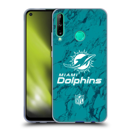 NFL Miami Dolphins Graphics Coloured Marble Soft Gel Case for Huawei P40 lite E