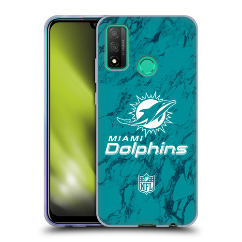 NFL Miami Dolphins Graphics Coloured Marble Soft Gel Case for Huawei P Smart (2020)