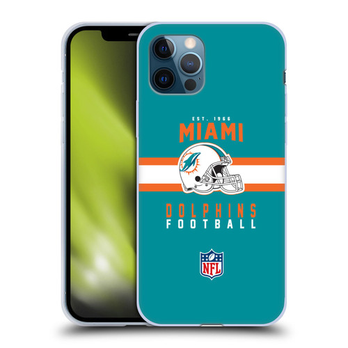 NFL Miami Dolphins Graphics Helmet Typography Soft Gel Case for Apple iPhone 12 / iPhone 12 Pro
