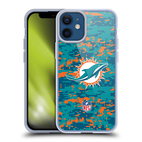 NFL Miami Dolphins Graphics Digital Camouflage Soft Gel Case for Apple iPhone 12 Mini