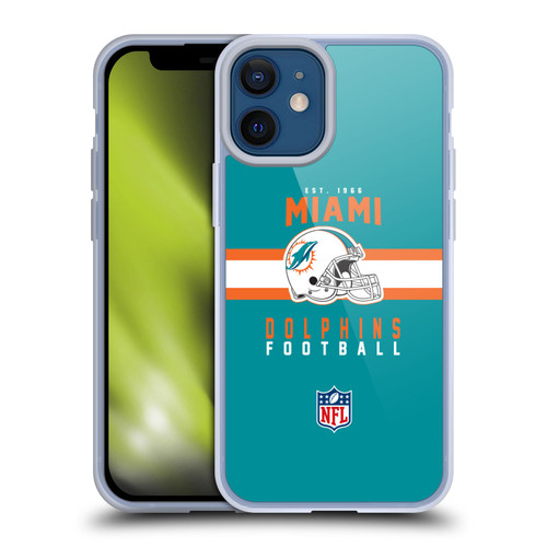 NFL Miami Dolphins Graphics Helmet Typography Soft Gel Case for Apple iPhone 12 Mini