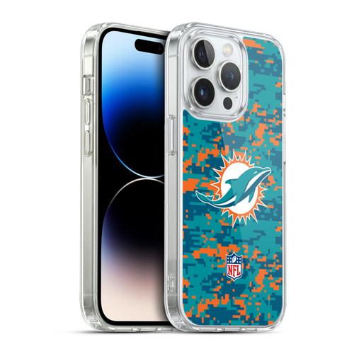 NFL Miami Dolphins Graphics Digital Camouflage Soft Gel Case for Apple iPhone 13 Pro & MagSafe
