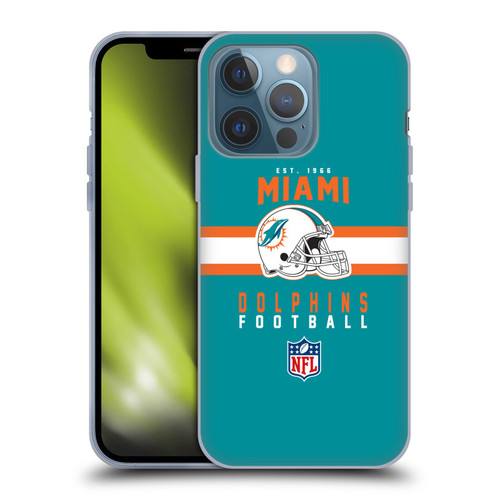 NFL Miami Dolphins Graphics Helmet Typography Soft Gel Case for Apple iPhone 13 Pro